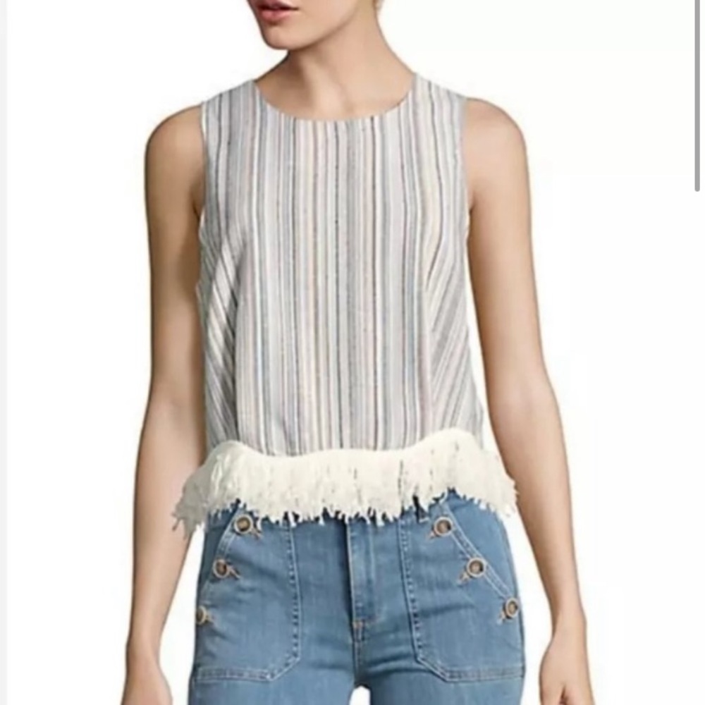Lucca fringed striped shirt
